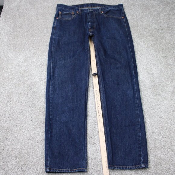 Levi's 505 Jeans Mens 38x32 Blue Regular Fit Straight Leg 100% Cotton Denim - Picture 3 of 14